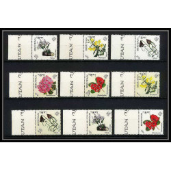 437c bhutan (bouthan) MNH ** Yvert N° 101 / 109 Mi 130-138 fleurs flowers 1967 bord de feuille