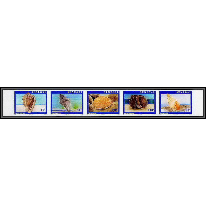 90513c Sénégal N°1234/1238 coquillages Shellfish Shell shellstirage 2 violet Non dentelé ** MNH Imperf 