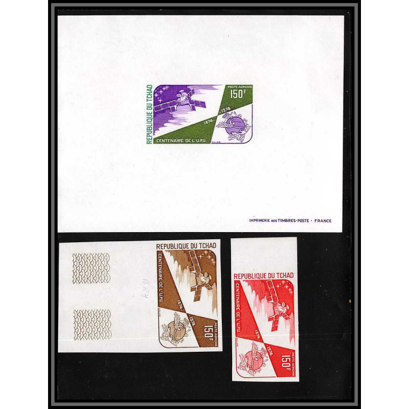 90538a Tchad lot N°155 upu satellite espace (space) Essai proof Non dentelé imperf ** MNH épreuve de luxe