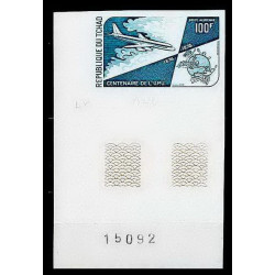 90540b Tchad N°154 avion plane airmail upu Essai proof Non dentelé imperf ** MNH 