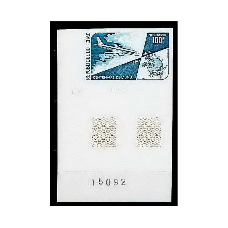 90540b Tchad N°154 avion plane airmail upu Essai proof Non dentelé imperf ** MNH 