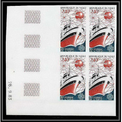 90554a Mali N°481 upu titanic bateau boat 1983 Non dentelé imperf ** MNH satellite telecom coin daté