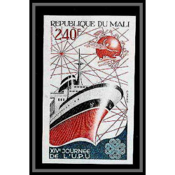 90554c Mali N°481 upu titanic bateau boat 1983 Non dentelé imperf ** MNH satellite telecom luxe