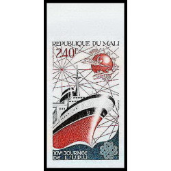 90554d Mali N°481 upu titanic bateau boat 1983 Non dentelé imperf ** MNH satellite telecom luxe
