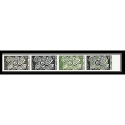 90567e Afars et Issas - Essai proof Non dentelé imperf ** MNH N°389 upu coin daté 19/08/1974 bande 4