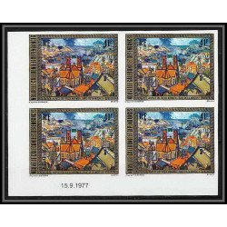 90858 caledonie N°182 impressionisme Nouméa moselle didonna coin daté 1977 Non dentelé imperf ** MNH Tableau Painting