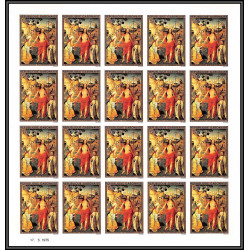 90868 Gabon (gabonaise) pa N°161 Tableau (Painting) paques easter 1975 christ Non dentelé imperf ** MNH feuille sheet