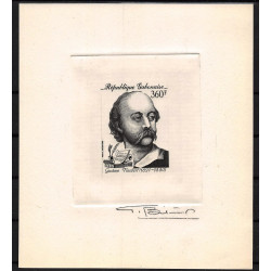 90908a gabon N°231 Flaubert ecrivain writer Essai proof Non dentelé imperf ** MNH bloc 10 daté epreuve ariste de luxe