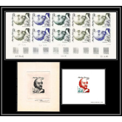 90908a gabon N°231 Flaubert ecrivain writer Essai proof Non dentelé imperf ** MNH bloc 10 daté epreuve ariste de luxe