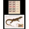 90974 N°231 varan varanus Essai proof Non dentelé imperf ** MNH bloc 10 carte maximum 1955 afrique équatoriale AEF 