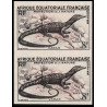 90977b afrique équatoriale AEF N°231 Mi 296 varan varanus dragon Essai proof Non dentelé imperf ** MNH gris paire