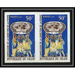 90980 Niger N°206 nations unies united nations uno onu condition de la femme woman paire Non dentelé imperf ** MNH