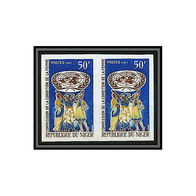 90980 Niger N°206 nations unies united nations uno onu condition de la femme woman paire Non dentelé imperf ** MNH