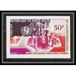 91006 Haute-Volta N°176 unicef Non dentelé imperf ** MNH enfant child children enfance