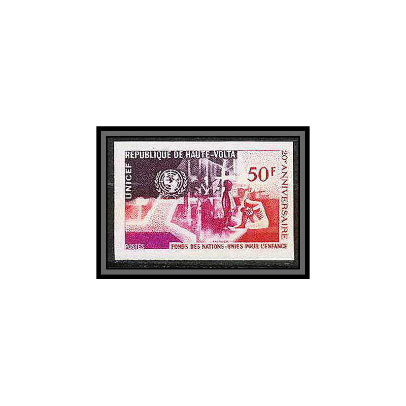 91006 Haute-Volta N°176 unicef Non dentelé imperf ** MNH enfant child children enfance
