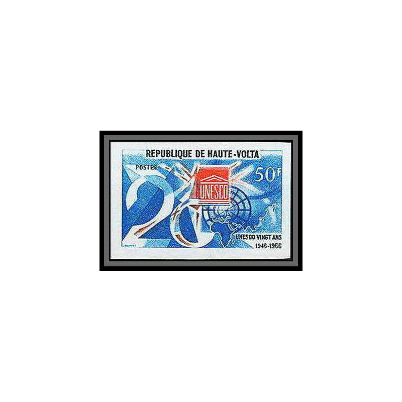 91008 Haute-Volta N°175 unesco Non dentelé imperf ** MNH 1966