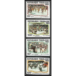 91110 Togo N°1094 + Pa 491 93 Costumes et danses traditionnels dance Non dentelé imperf ** MNH 
