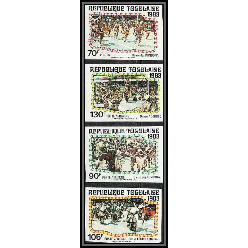 91110 Togo N°1094 + Pa 491 93 Costumes et danses traditionnels dance Non dentelé imperf ** MNH 