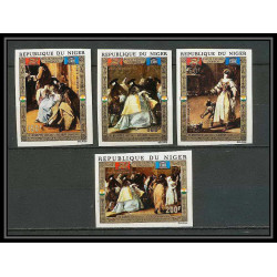 91720 Niger PA N°176/179 unesco 1972 Venise (Venice) Tableau (Painting) il ridotto Non dentelé ** MNH Imperf