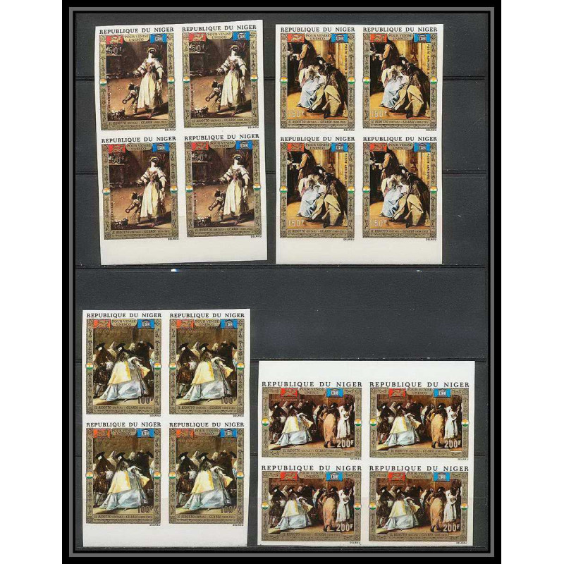91720b Niger PA N°176/179 unesco 1972 Venise (Venice) Tableau (Painting) il ridotto Non dentelé ** MNH BLOC 4