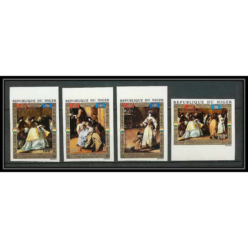 91720f Niger PA N°176/179 unesco 1972 Venise (Venice) Tableau (Painting) il ridotto Non dentelé ** MNH 