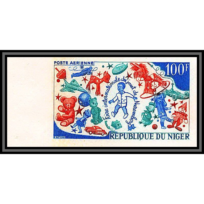 91744f Niger PA N°113 Foire du jouet Nuremberg Toy Fair 1969 enfant child clown Non dentelé imperf