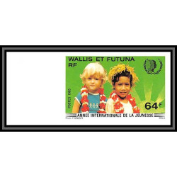 91751b Wallis et Futuna N°331 Année internationale jeunesse enfant (child) 1985 Non dentelé imperf neuf ** mnh