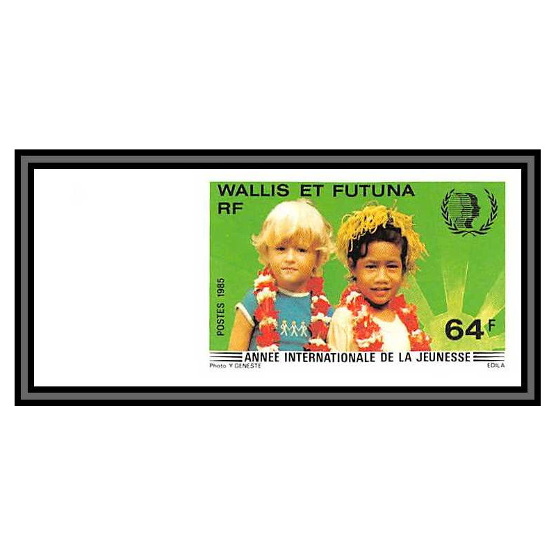 91751b Wallis et Futuna N°331 Année internationale jeunesse enfant (child) 1985 Non dentelé imperf neuf ** mnh