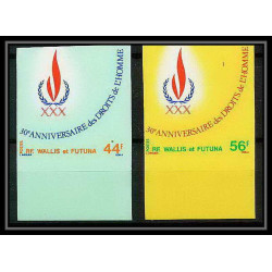 91753d Wallis et Futuna 224 225 onu uno united nations Droits de l´Homme human rights Non dentelé imperf ** MNH 