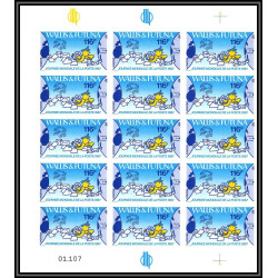 91759 Wallis et Futuna N°368 upu journée de la poste post 1987 Non dentelé imperf ** MNH feuille sheet de 15