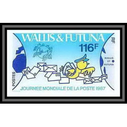 91759c Wallis et Futuna N°368 upu journée de la poste post 1987 Non dentelé imperf ** MNH 