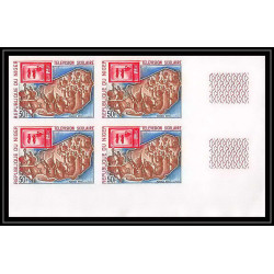 91785a Niger N°292 Télévision scolaire enfant child children 1973 Non dentelé imperf ** MNH bloc 4