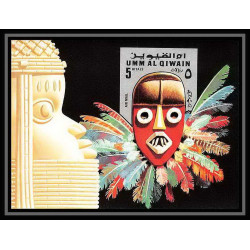 449 Umm al Qiwain MNH ** Bloc N° 54 masques mask from africa