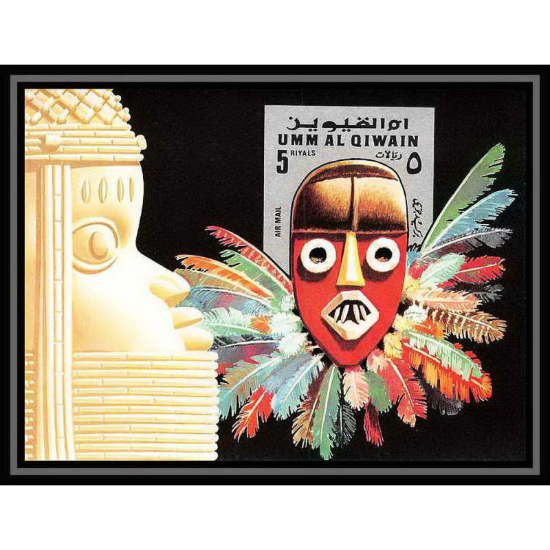 449 Umm al Qiwain MNH ** Bloc N° 54 masques mask from africa