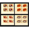 91821a Viet Nam (Vietnam) du nord N°668/671 mi 610/613 coquillages shells shell 1970 Non dentelé imperf bloc 4