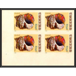 91821a Viet Nam (Vietnam) du nord N°668/671 mi 610/613 coquillages shells shell 1970 Non dentelé imperf bloc 4