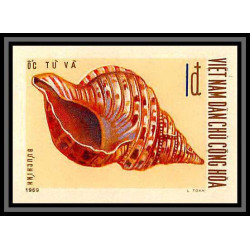 91821b Viet Nam (Vietnam) du nord N°668/671 mi 610/613 coquillages shells shell 1970 Non dentelé imperf 