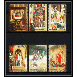 451a Umm al Qiwain MNH ** Mi N° 515 / 520 A ( Tableau tableaux easter paintings painting ) christ by memling flemish