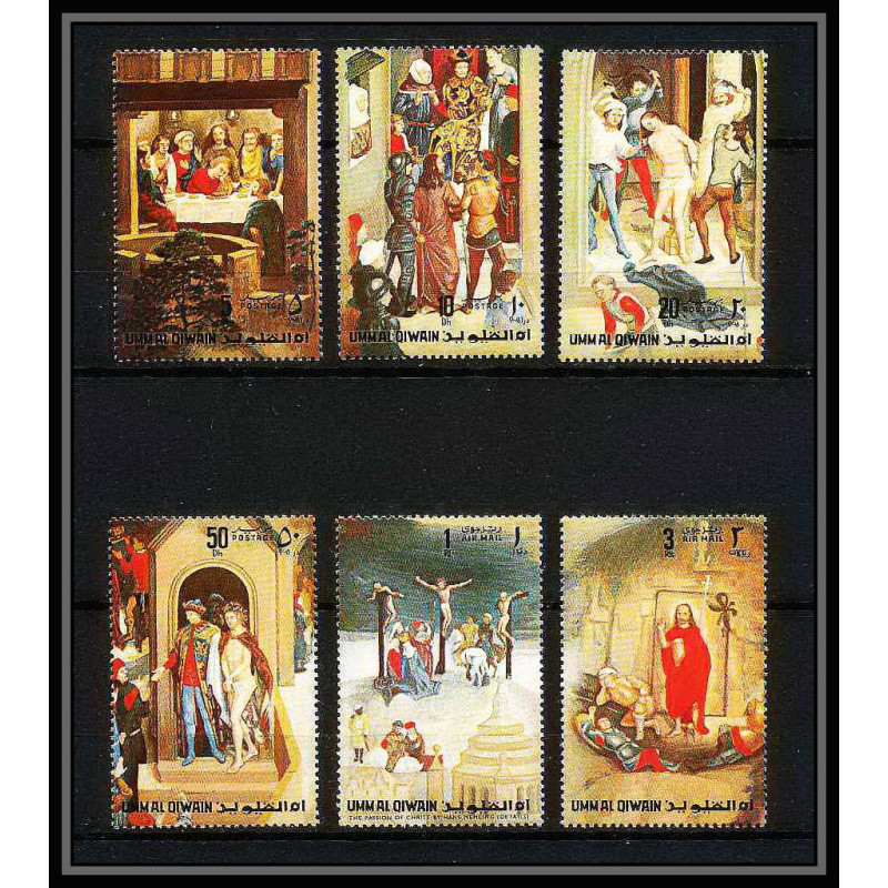 451a Umm al Qiwain MNH ** Mi N° 515 / 520 A ( Tableau tableaux easter paintings painting ) christ by memling flemish