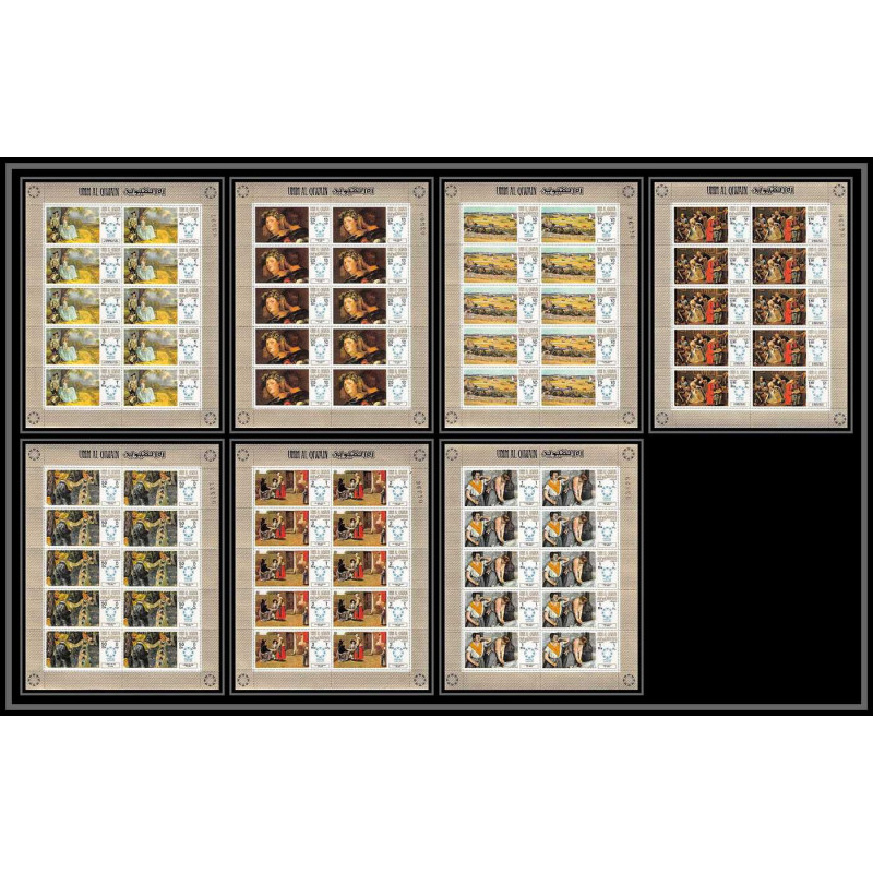 454 Umm al Qiwain MNH ** Mi N° 218 / 224 A expo 67 (tableaux paintings) Exposition universelle montreal feuilles sheets