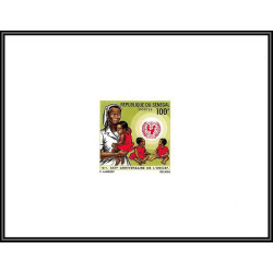 91847d Sénégal N°356/357 UNICEF 1971 enfant child children Non dentelé imperf ** MNH + epreuve de luxe proof