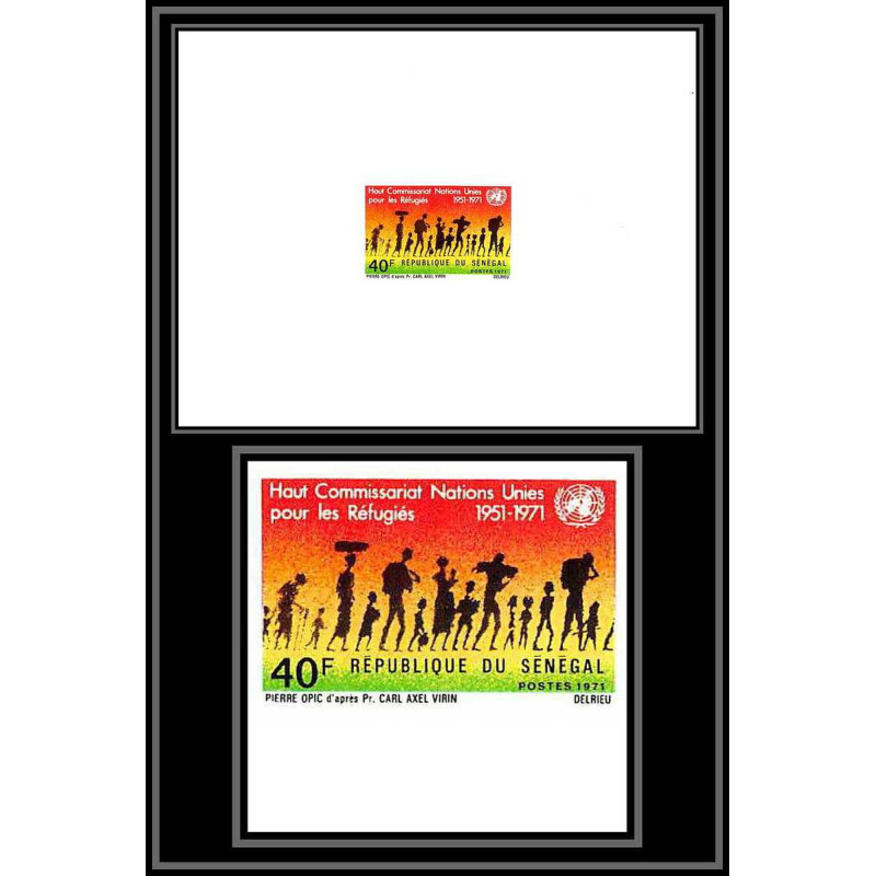 91854f sénégal N°341 refugiés refugee onu uno united nations unies Non dentelé imperf ** MNH epreuve de luxe proof
