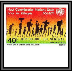 91854f sénégal N°341 refugiés refugee onu uno united nations unies Non dentelé imperf ** MNH epreuve de luxe proof