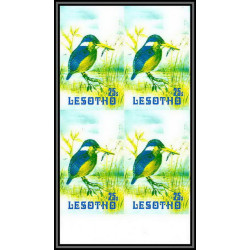91869a Lesotho N°449 Martin-pêcheur kingfisher oiseaux bird birds Essai proof Non dentelé imperf mnh ** bloc 4