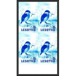 91869a Lesotho N°449 Martin-pêcheur kingfisher oiseaux bird birds Essai proof Non dentelé imperf mnh ** bloc 4