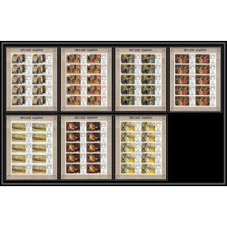 455a Umm al Qiwain MNH ** Mi N° 218 / 224 B expo 67 (tableaux paintings) non dentelé (Imperf) feuilles sheets 