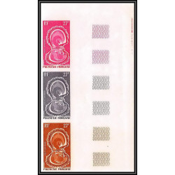 91983 Polynesie N°37 huitre oyster coquillage shell Essai proof Non dentelé imperf ** MNH fdc épreuve de luxe proof 