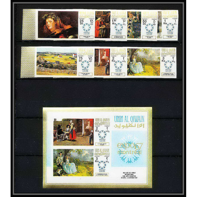 455b Umm al Qiwain MNH ** Mi N° 218 / 224 B bloc N° 11 B expo 67 Tableau (Painting) non dentelé (Imperf)