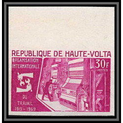 92041 Haute-Volta N*196 Organisation Internationale du Travail OIT ITU 1969 Essai proof Non dentelé imperf ** MNH