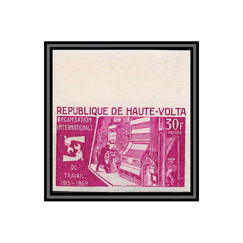 92041 Haute-Volta N*196 Organisation Internationale du Travail OIT ITU 1969 Essai proof Non dentelé imperf ** MNH